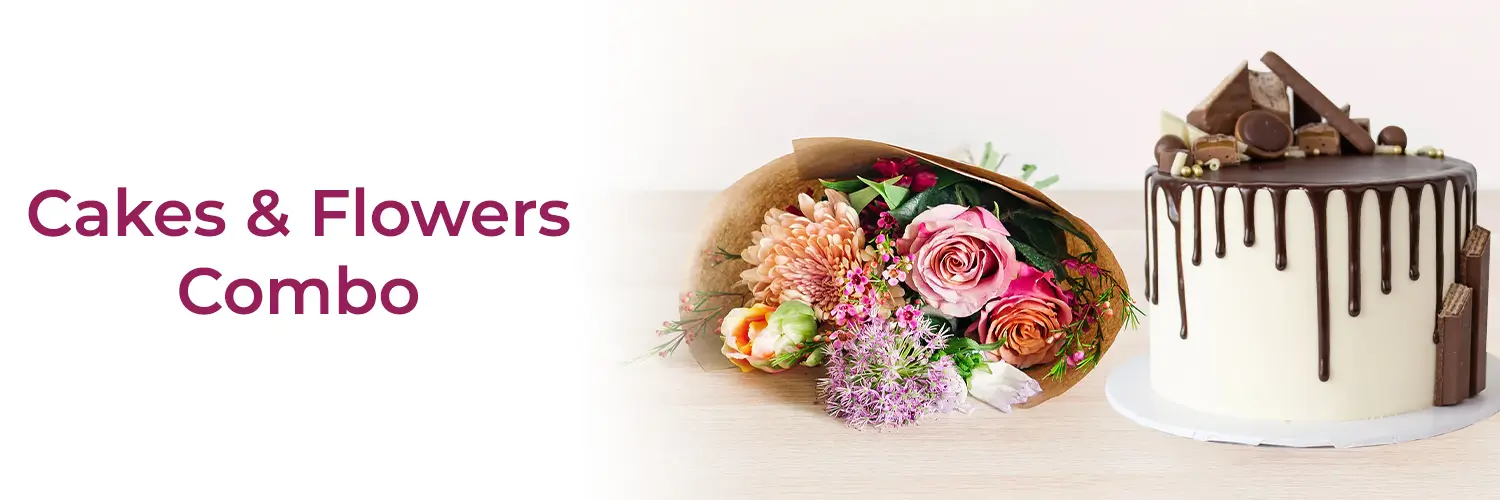 Flowers And Cakes Combo
