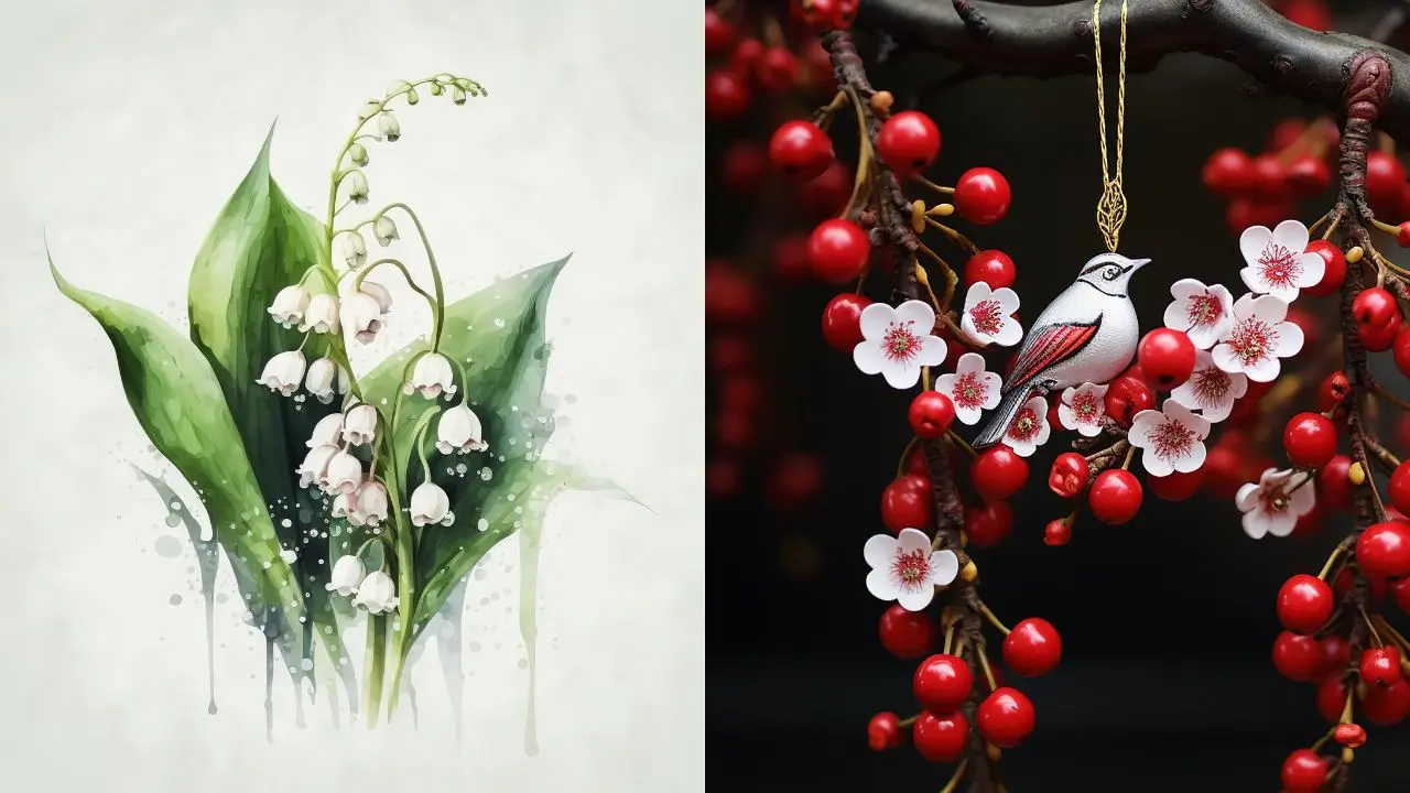 May Birth Flower: Lily of the Valley and Hawthorn
