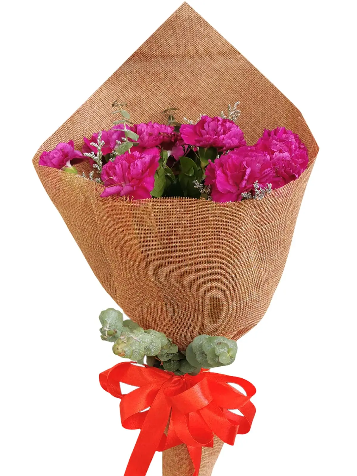 PURPLE Carnation Burlap ch