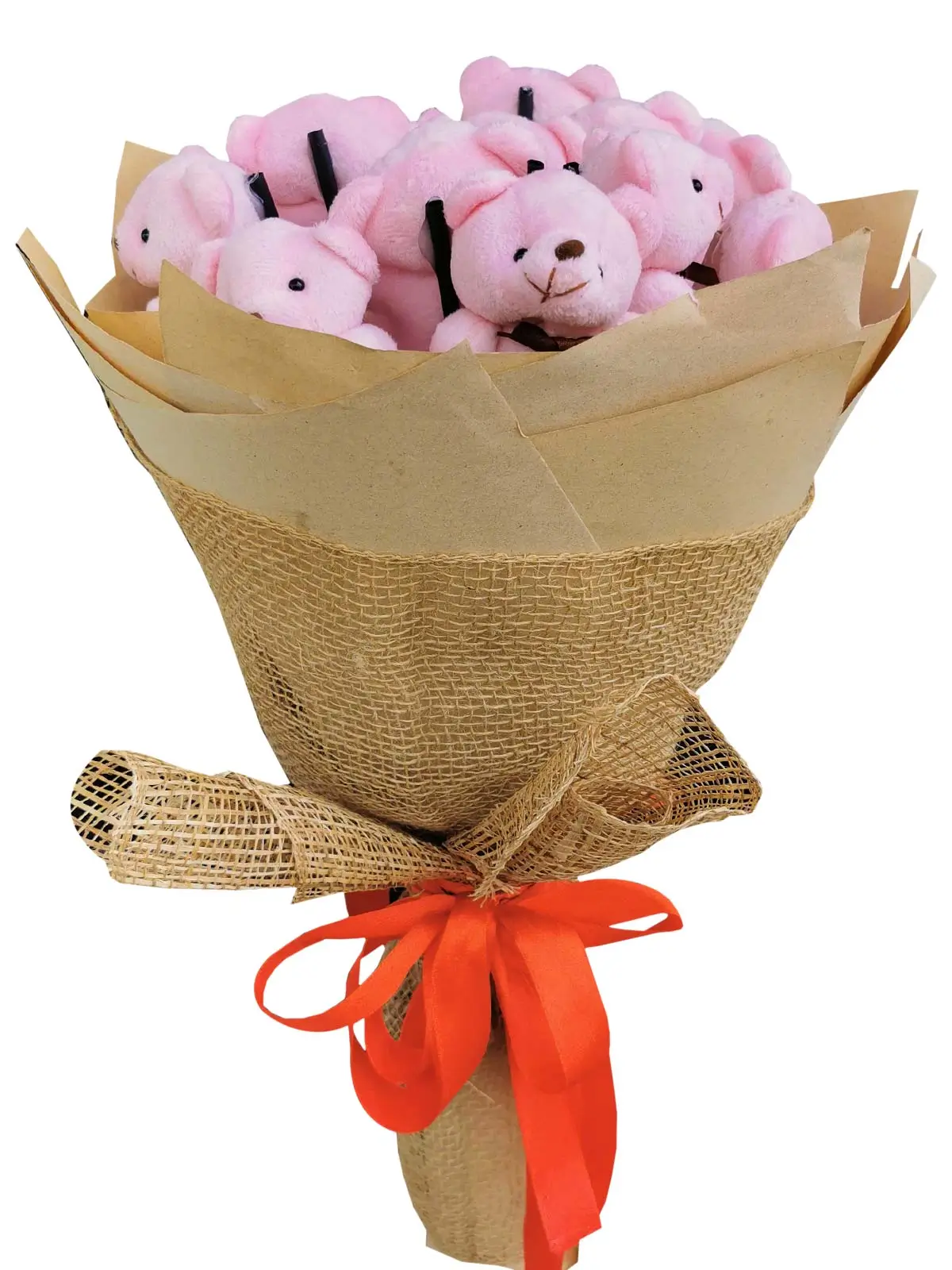 Pink Bears 12 Kraft Jute