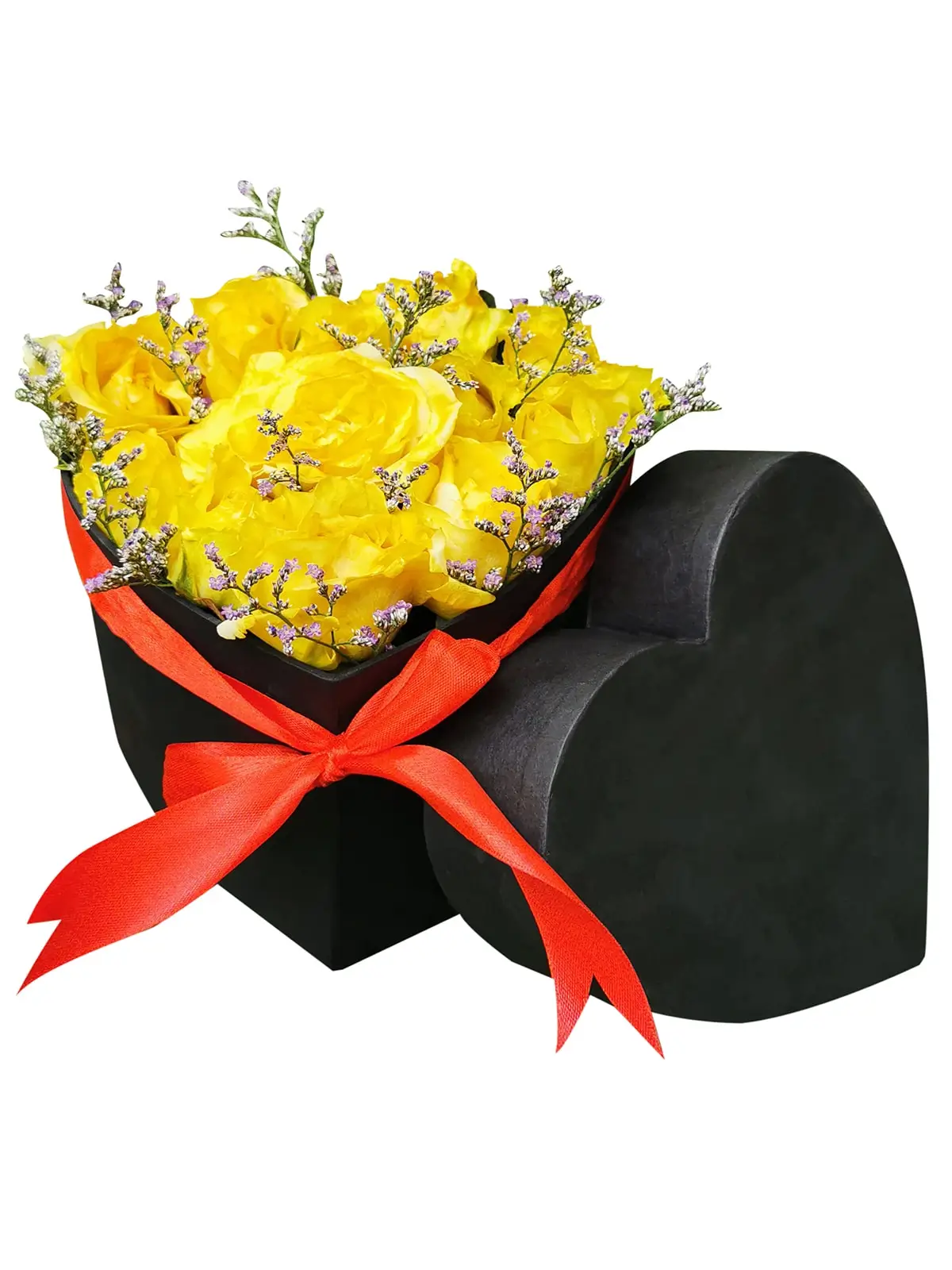 Yellow Roses Heart Love Box
