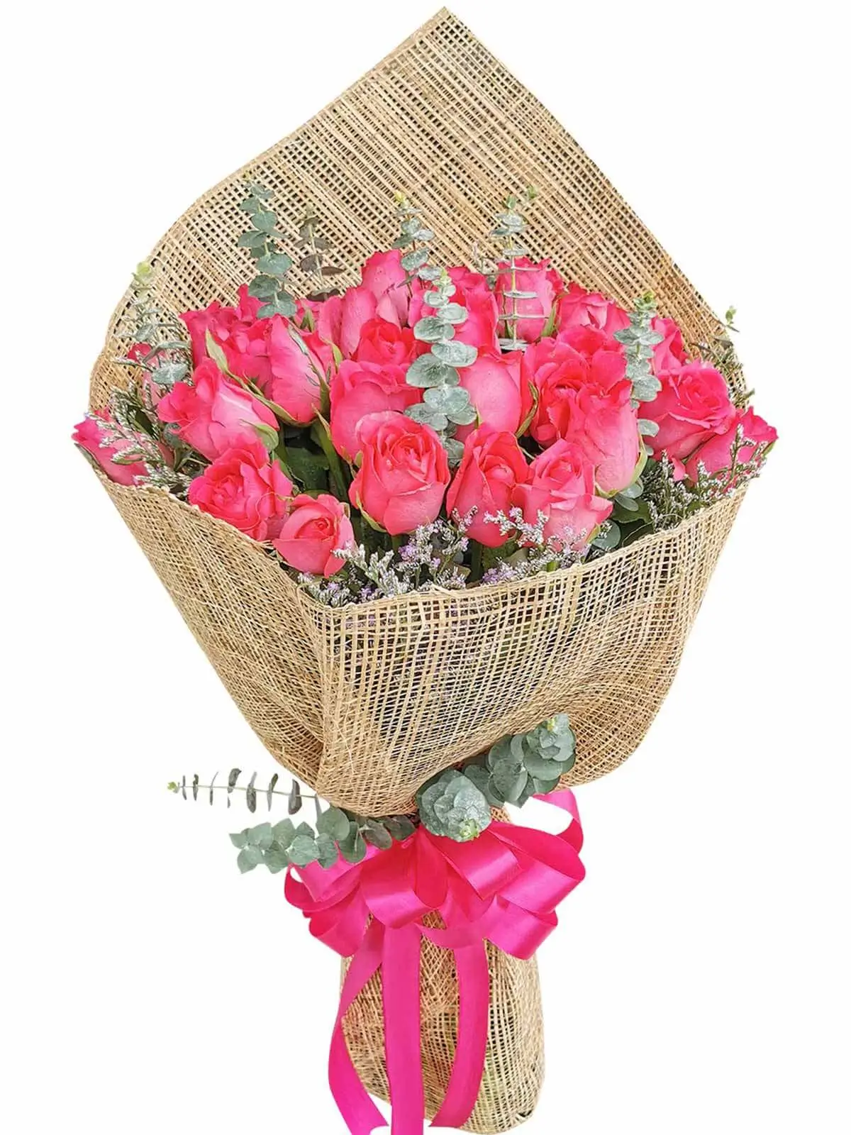 99 pcs pink roses