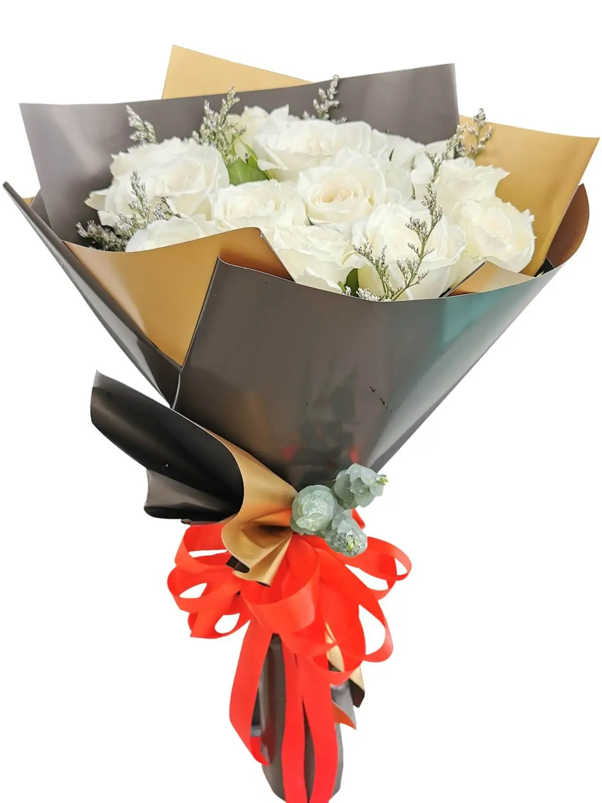 12 pcs white roses