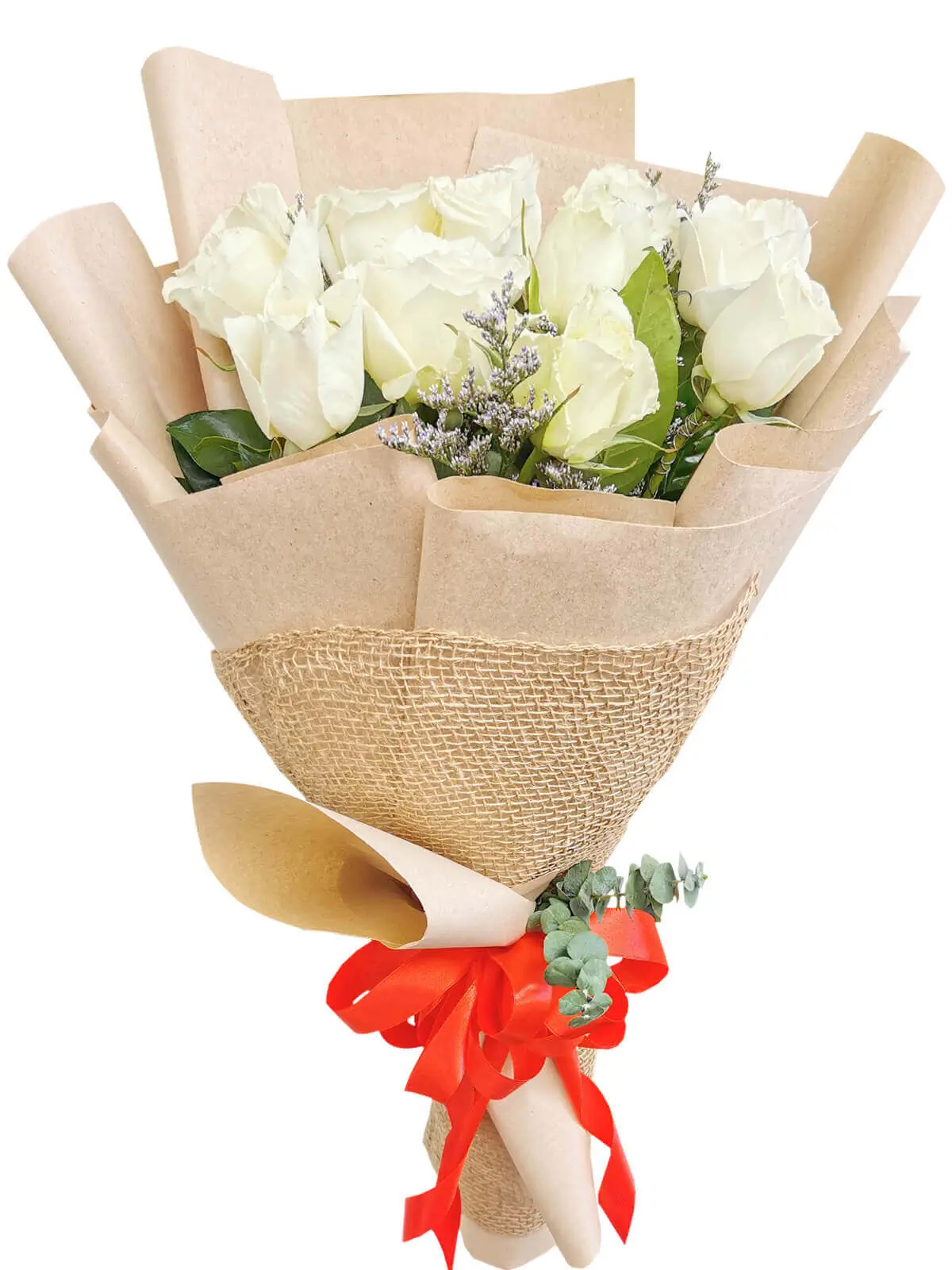 12 pcs white roses