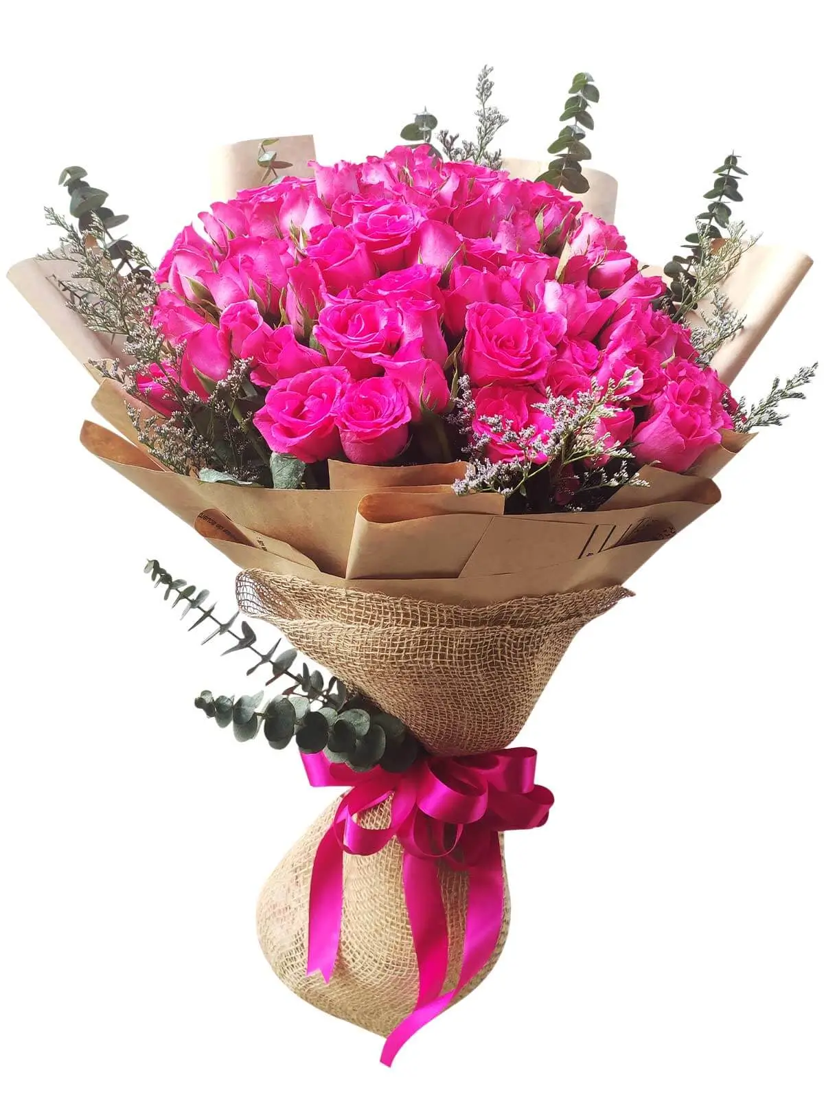 99 pcs pink roses