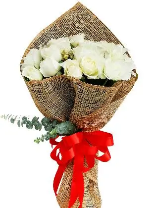 White Rose 6/12 Burlap ph