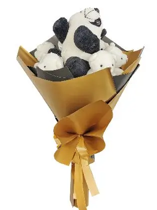Panda and Bears Gold Black