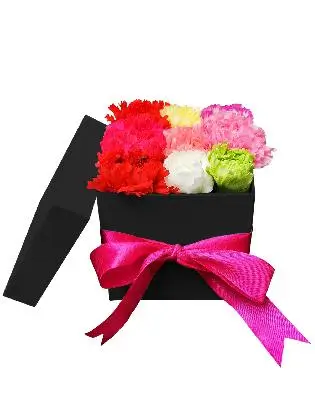 121 Mixed Carnation Love Box 002