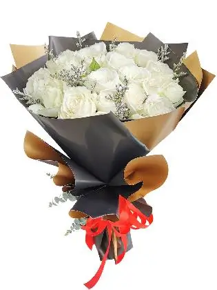 24 pcs white roses