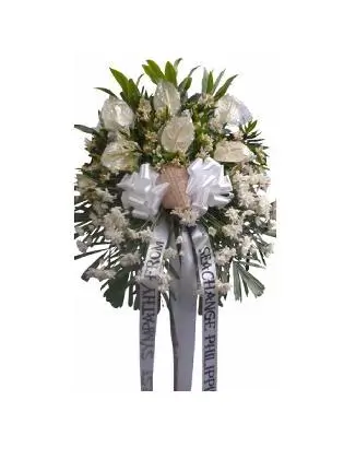 sympathy-god-bless-stand-arrangement